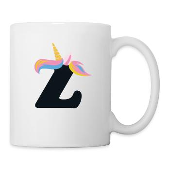Einhorn-Buchstabe Regenbogenstyle "Z" | be unique - Tasse - Weiß - Rechts