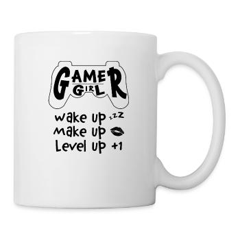 Gamer Girl Wake up Make up Level up - Tasse - Weiß - Rechts