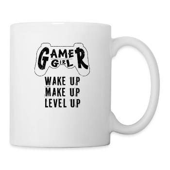 Gamer Girl Wake up Make up Level up - Tasse - Weiß - Rechts
