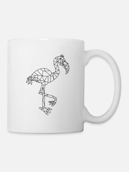 Flamingo geometrisch - Tasse - Weiß