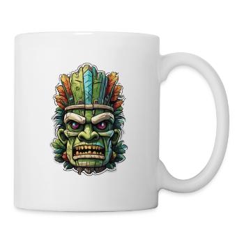 Tiki / Hawaï / Tropical / Île / Culture / Logo - Mug blanc - blanc - Droite