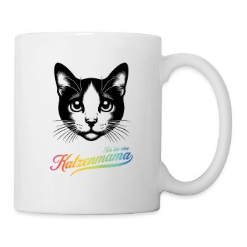 Katzenmama, Katze, bunt - Tasse - Weiß - Rechts