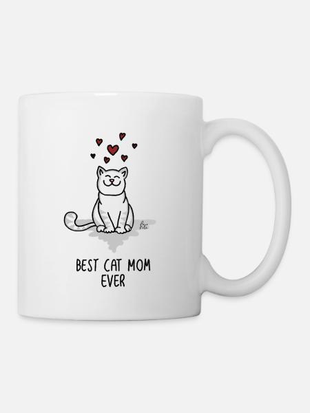 Best Cat mom ever - für die beste Katzenmama - Tasse - Weiß