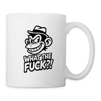 singe choqué par le dicton « QU’EST-CE QUE C’EST QUE CE BORDEL ?! » - Mug blanc - blanc - Droite