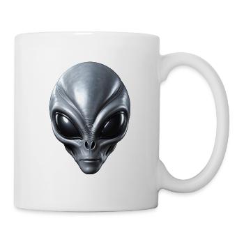 Vrai visage extraterrestre extraterrestre gris - Mug blanc - blanc - Droite