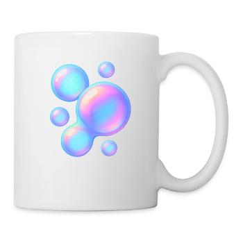Color Bubbles – Stylische Seifenblasen in 3D-Optik - Tasse - Weiß - Rechts