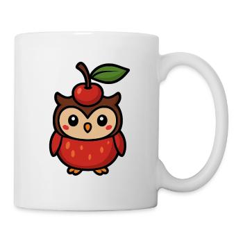 Hiboule cerise - Mug blanc - blanc - Droite