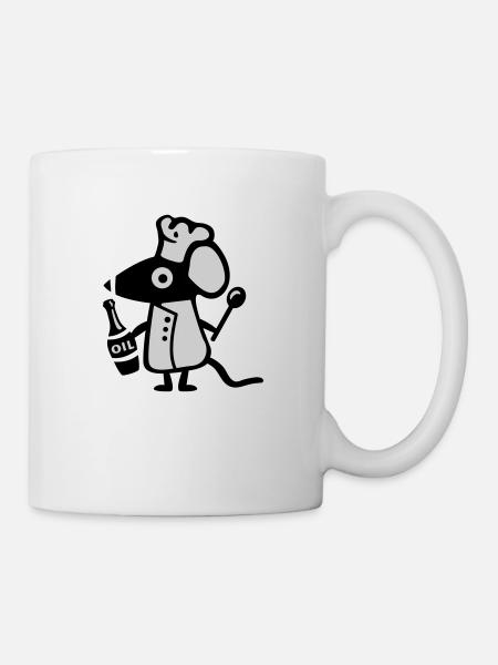 Maus Koch - Ratte - Tasse - Weiß