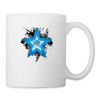Stern-Design (Cool Blue) - Tasse - Weiß - Rechts