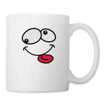 Stupide Crazy Grimace Comic Cartoon Face - Mug blanc - blanc - Droite