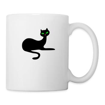 Retro elegant black cat by Patjila - Mug - white - Right