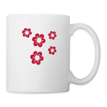 Blüten/ Blumen - Tasse - Weiß - Rechts