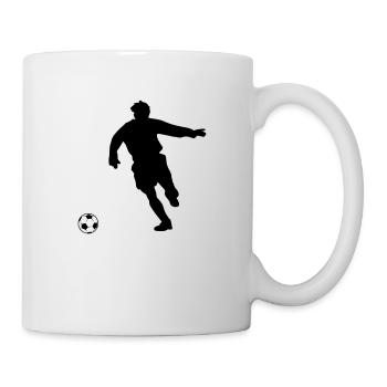 Fußballspieler einfarbig, Silhouette - Tasse - Weiß - Rechts