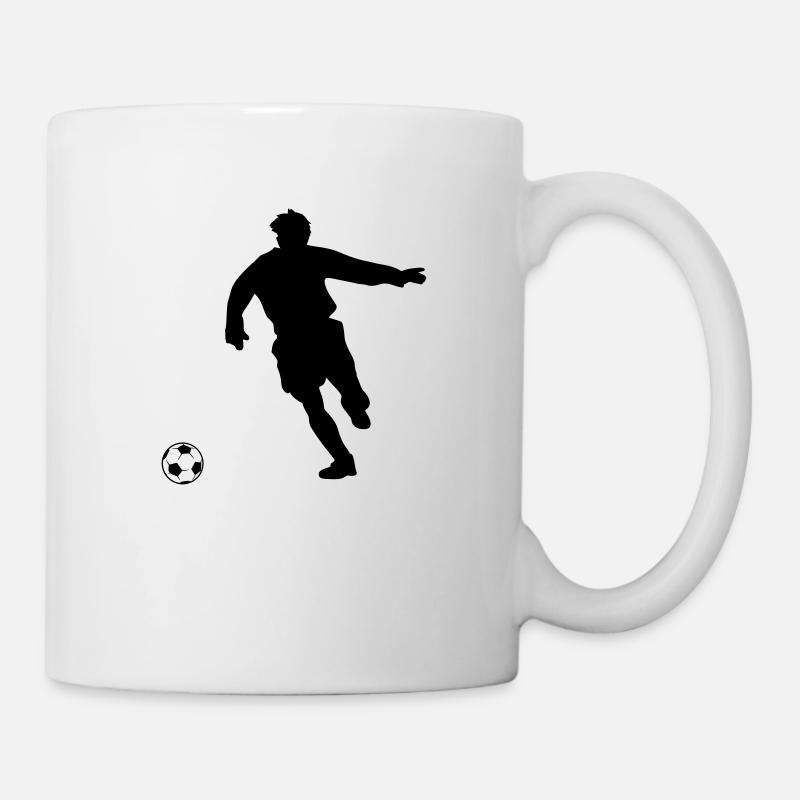 Fußballspieler einfarbig, Silhouette - Tasse - Weiß