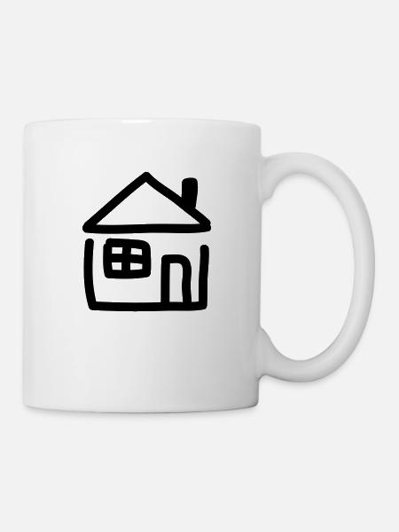 Haus - Line - Tasse - Weiß