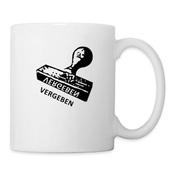 Vergeben - Stempel - Tasse - Weiß - Rechts