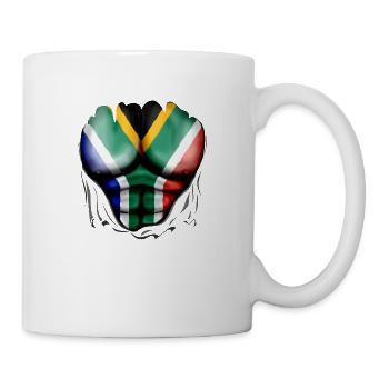 Afrique du Sud Drapeau Déchiré Musculaires - Mug blanc - blanc - Droite