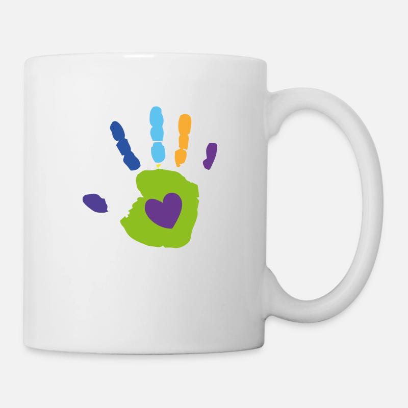 Kinderhand (Herz) - Tasse - Weiß