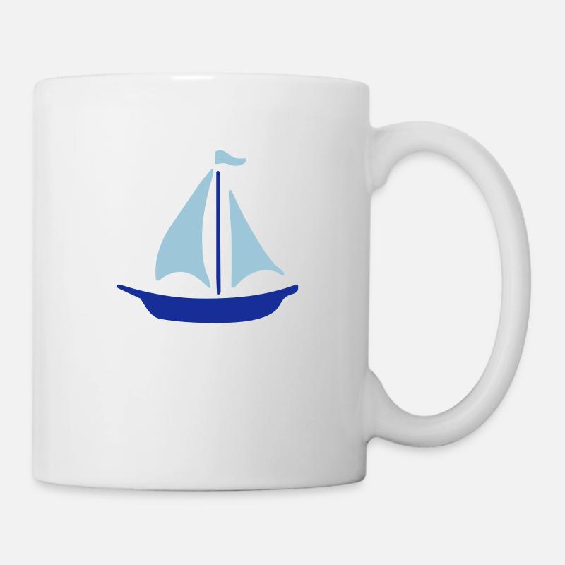 segelboot - boot - segeln - Tasse - Weiß