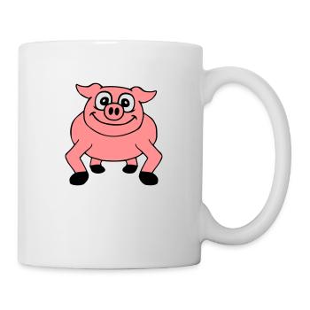 Cute cartoon comic pig peeps friendly - Mug - white - Right