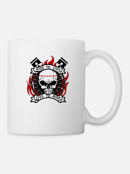 ride to live - Mug blanc - blanc