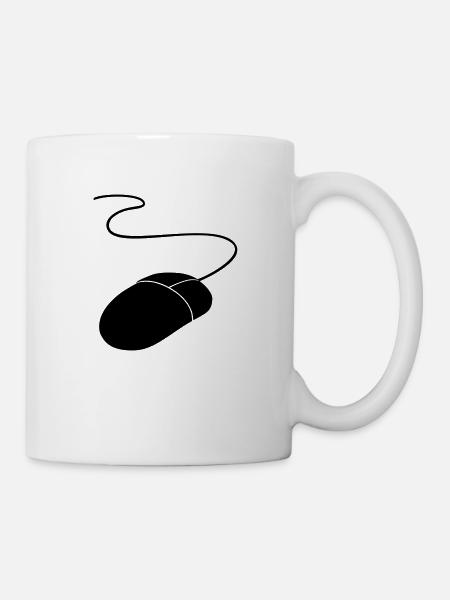 computermaus - Tasse - Weiß