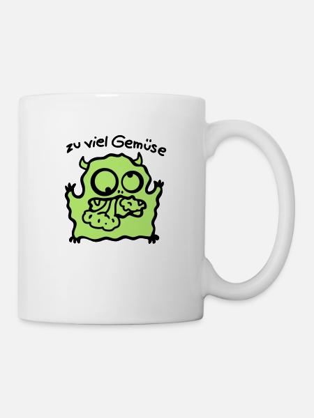 zu viel Gemüse - Tasse - Weiß