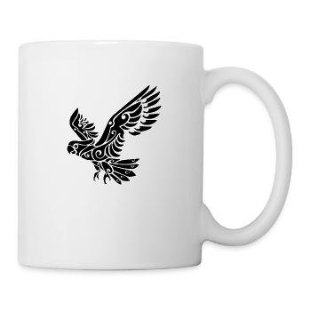 Tribal Cockatoo parrot bird tattoo - Mug - white - Right