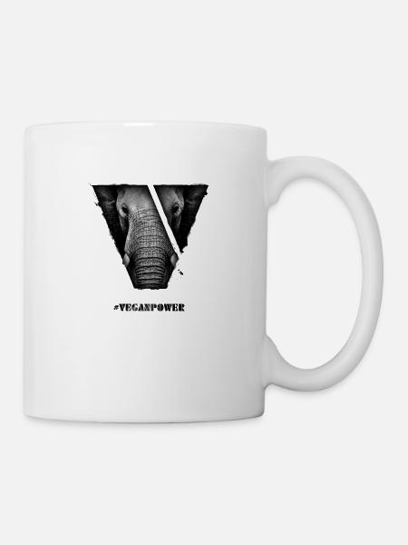 #VeganPower - Elephant - Mug blanc - blanc