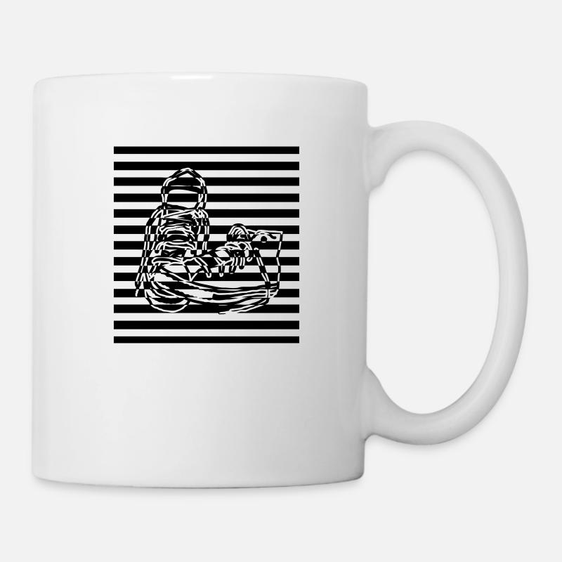 Sneaker gestreift - Mug - white