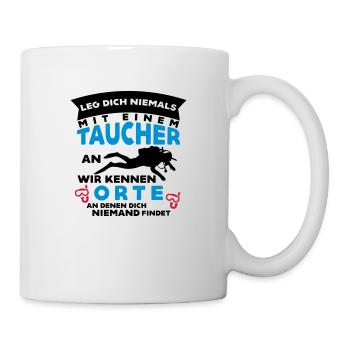 Taucher kennen Orte... - Tasse - Weiß - Rechts