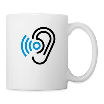 Ohr und Hörgerät - Tasse - Weiß - Rechts