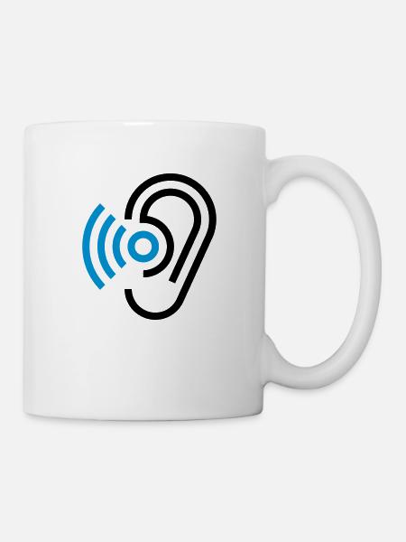 Ohr und Hörgerät - Tasse - Weiß