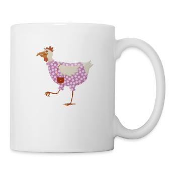Huhn im Kleid - Tasse - Weiß - Rechts