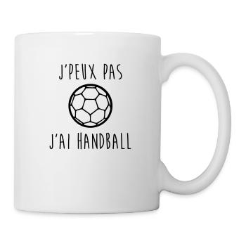 j'peux pas j'ai handball - Mug blanc - blanc - Droite