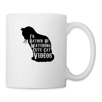 Ich würde eher süße katzen videos schauen - Tasse - Weiß - Rechts