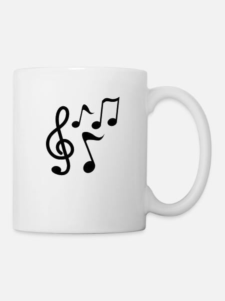 Noten - Musik - Tasse - Weiß