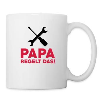 Papa regelt das - Tasse - Weiß - Rechts