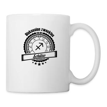 Diskussion zwecklos. Ich bin Schütze - Tasse - Weiß - Rechts