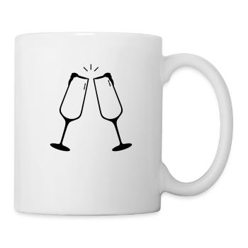Cheers / Prost /Anstossen - Tasse - Weiß - Rechts