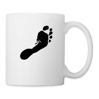 Pieds nus droite (empreinte) / droite pieds nus - Mug blanc - blanc - Droite