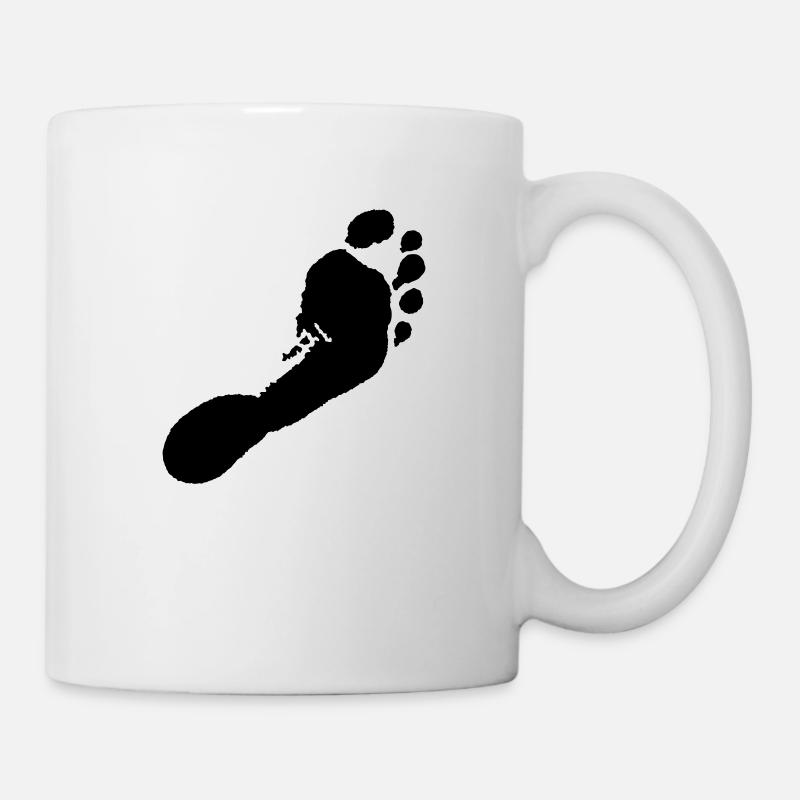 Pieds nus droite (empreinte) / droite pieds nus - Mug blanc - blanc