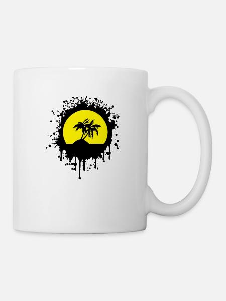 palmier et soleil - Mug blanc - blanc