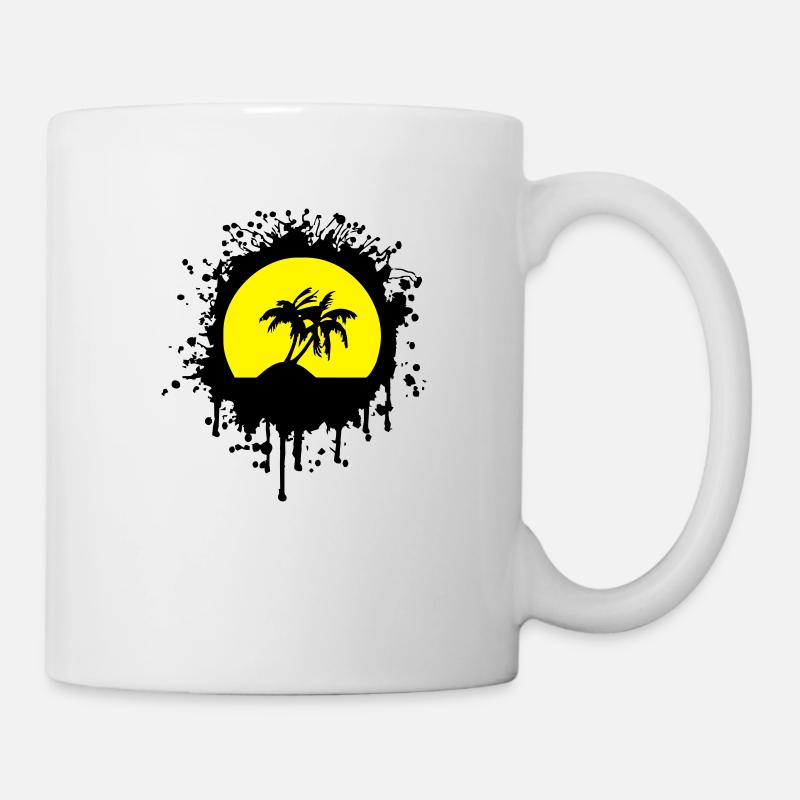 palmier et soleil - Mug blanc - blanc