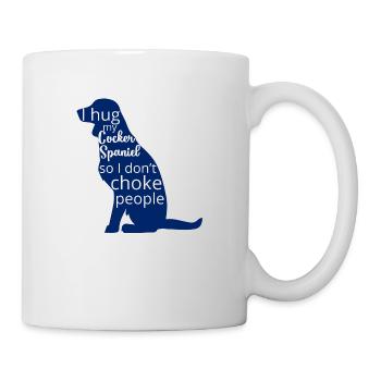 Chien / Cocker: Je Hug mon cocker, Soleil - Mug blanc - blanc - Droite