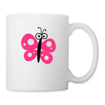 Schmetterling pink - Tasse - Weiß - Rechts