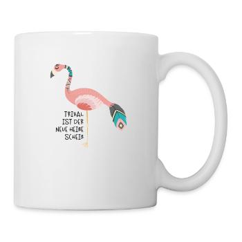 Lustiger Tribal Flamingo - Tasse - Weiß - Rechts