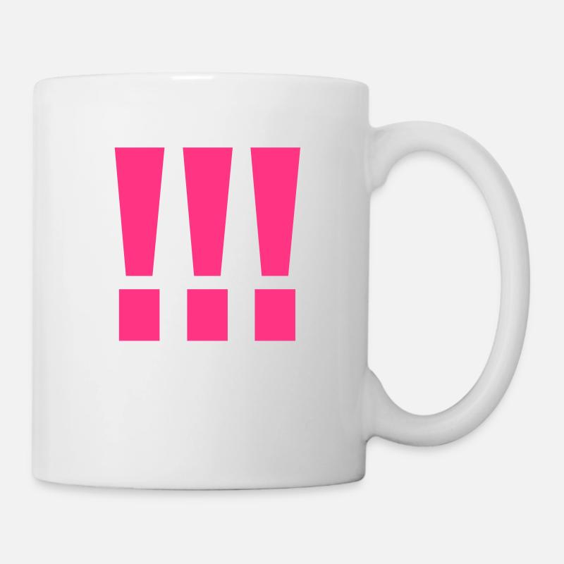 drei ausrufezeichen pink - Tasse - Weiß