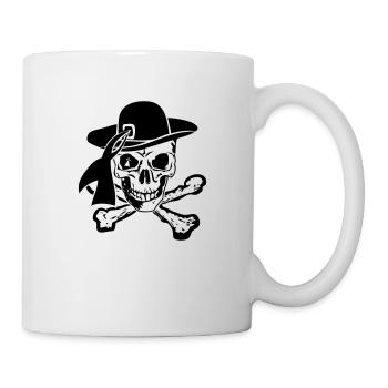 tete de mort os chapeau breton - Mug blanc - blanc - Droite
