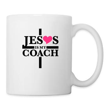 Jesus is my Coach I Love Heart - Tasse - Weiß - Rechts